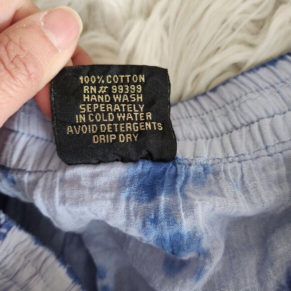 Shop Therapy Tiered Skirt OS Blue BOHO Elastic Waist Pull On Lined Country Charm - Picture 6 of 11